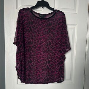 INC purple and Black Short Sleeve Blouse